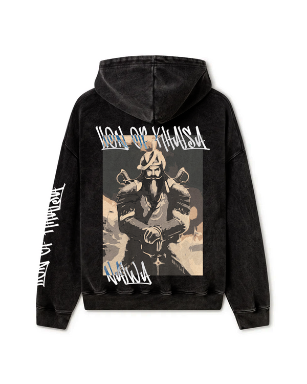 LION OF KHALSA FADED OVERSIZED HOODIE