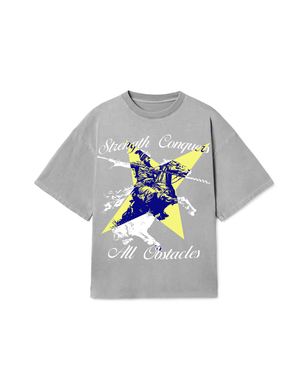 STRENGTH CONQURES ALL OBSTACLES FADED OVERSIZED TEE